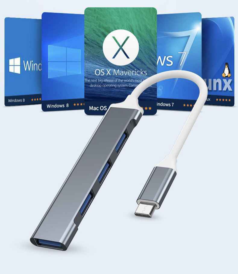 Type C to 4-Port USB 3.0 Hub Adaptor