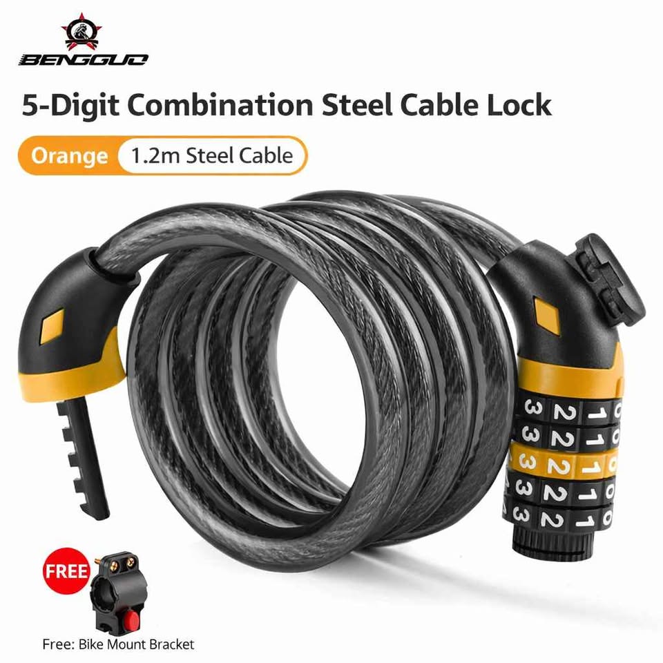 Heavy Duty 5-Digit Combination Bicycle Cable Lock